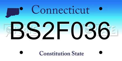 BS2F036 Connecticut License Plate