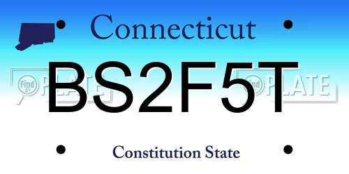 BS2F5T Connecticut License Plate