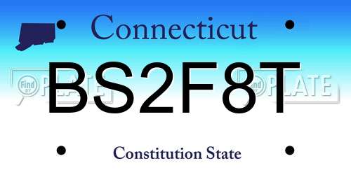 BS2F8T Connecticut License Plate