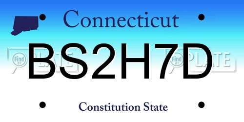BS2H7D Connecticut License Plate