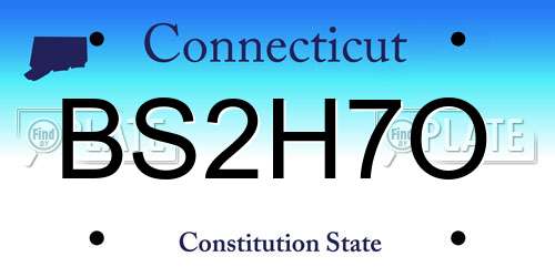 BS2H7O Connecticut License Plate