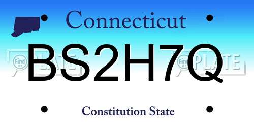 BS2H7Q Connecticut License Plate