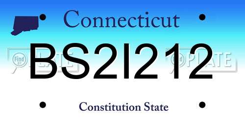 BS2I212 Connecticut License Plate