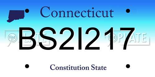BS2I217 Connecticut License Plate