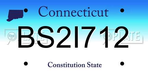 BS2I712 Connecticut License Plate