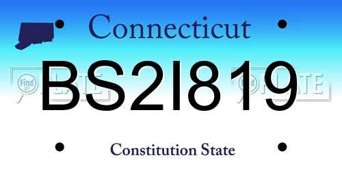 BS2I819 Connecticut License Plate