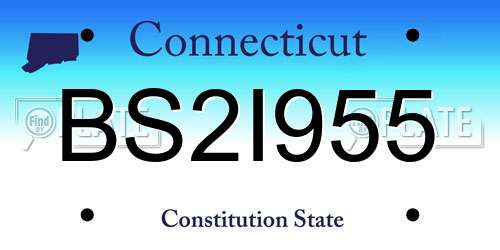 BS2I955 Connecticut License Plate
