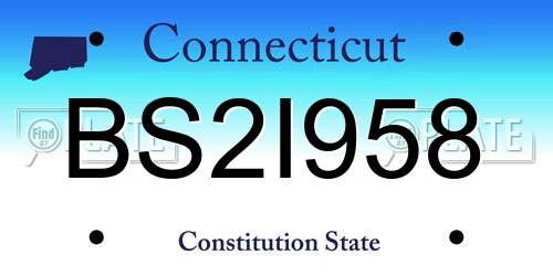 BS2I958 Connecticut License Plate