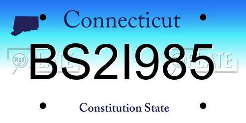 BS2I985 Connecticut License Plate