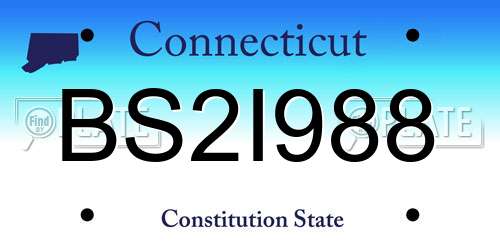 BS2I988 Connecticut License Plate