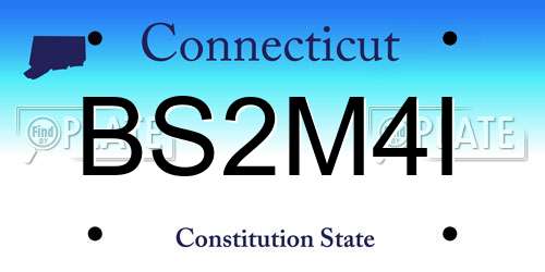 BS2M4I Connecticut License Plate