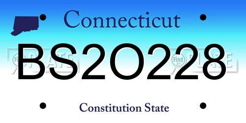 BS2O228 Connecticut License Plate