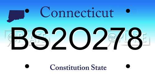 BS2O278 Connecticut License Plate