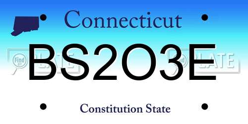 BS2O3E Connecticut License Plate