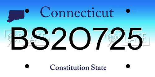 BS2O725 Connecticut License Plate