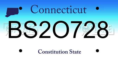 BS2O728 Connecticut License Plate