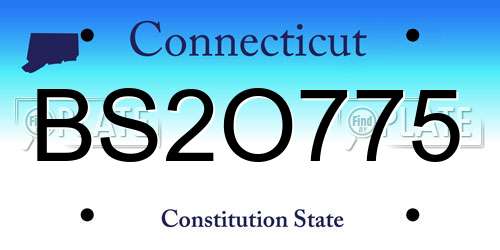 BS2O775 Connecticut License Plate