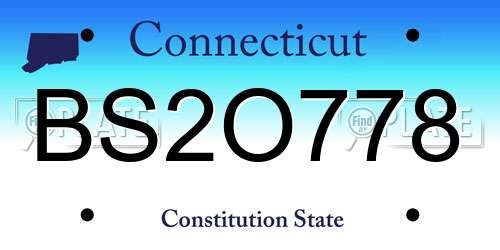 BS2O778 Connecticut License Plate