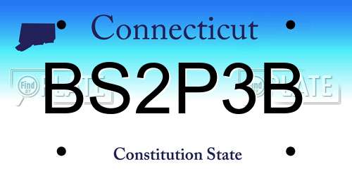 BS2P3B Connecticut License Plate