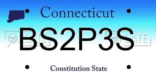 BS2P3S Connecticut License Plate
