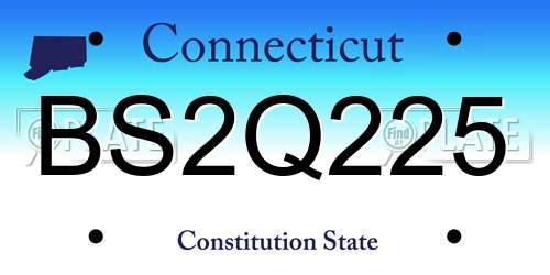 BS2Q225 Connecticut License Plate