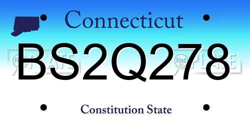 BS2Q278 Connecticut License Plate