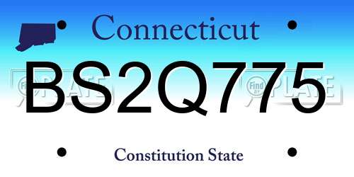 BS2Q775 Connecticut License Plate