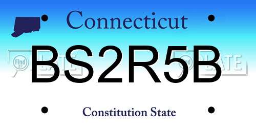 BS2R5B Connecticut License Plate
