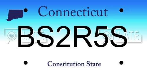 BS2R5S Connecticut License Plate