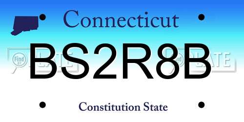 BS2R8B Connecticut License Plate