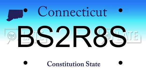 BS2R8S Connecticut License Plate