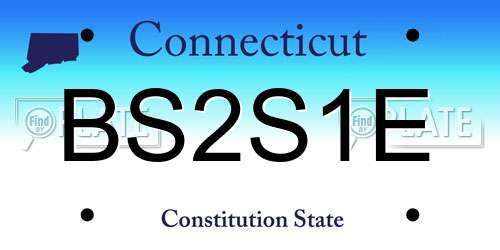 BS2S1E Connecticut License Plate