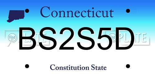 BS2S5D Connecticut License Plate