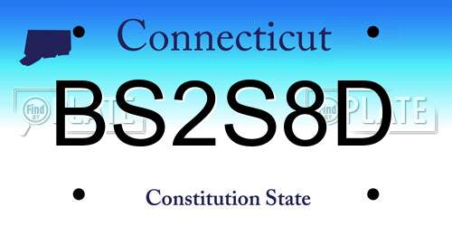 BS2S8D Connecticut License Plate
