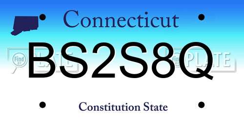 BS2S8Q Connecticut License Plate
