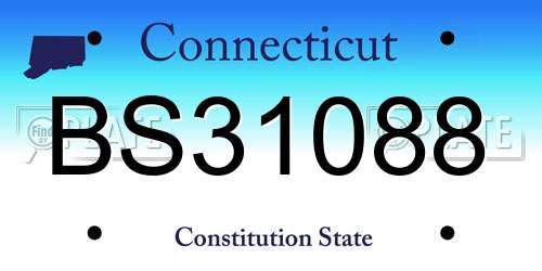 BS31088 Connecticut License Plate