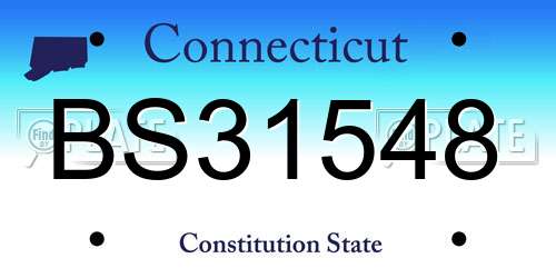 BS31548 Connecticut License Plate