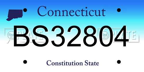 BS32804 Connecticut License Plate
