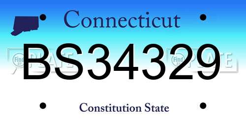 BS34329 Connecticut License Plate