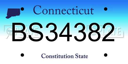 BS34382 Connecticut License Plate