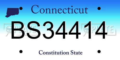 BS34414 Connecticut License Plate