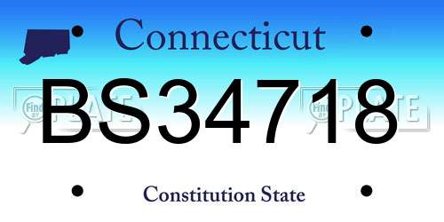 BS34718 Connecticut License Plate