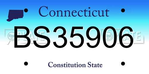 BS35906 Connecticut License Plate