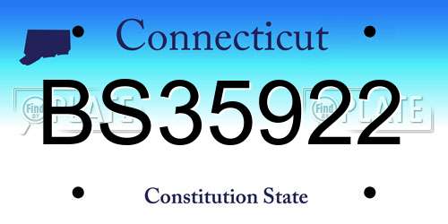 BS35922 Connecticut License Plate