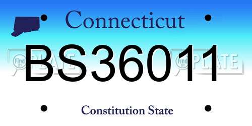 BS36011 Connecticut License Plate