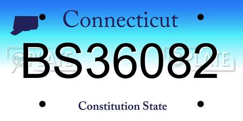 BS36082 Connecticut License Plate