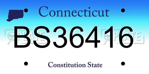 BS36416 Connecticut License Plate