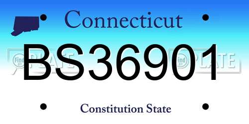 BS36901 Connecticut License Plate