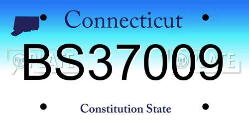 BS37009 Connecticut License Plate