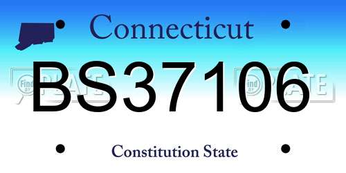 BS37106 Connecticut License Plate